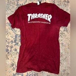 maroon thrasher t-shirt